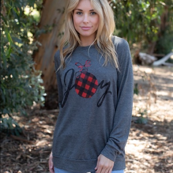 Christmas Joy Buffalo Plaid Top - Picture 2 of 3